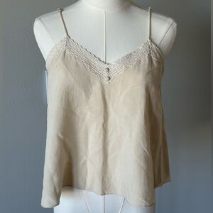 Zara Cream Lace Cami Top-L (Fits like M)